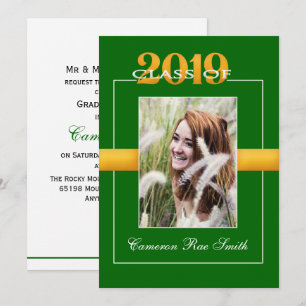 Invitación Clase del Partido de Graduación Verde y Amarilla 2
