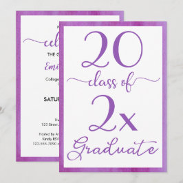 Invitación Clase Del Partido De Graduación Violeta De 2025