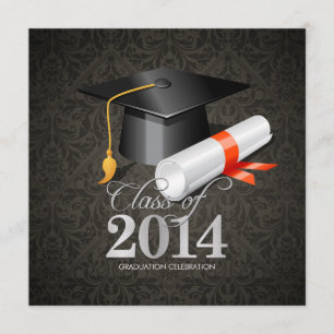 Invitación Clase elegante del damasco de la celebración 2014