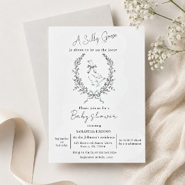 Invitación Clase elegante fiesta de bebé de ganso tonto 