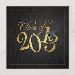 Invitación Clase enrrollada del negro y del oro de 2013