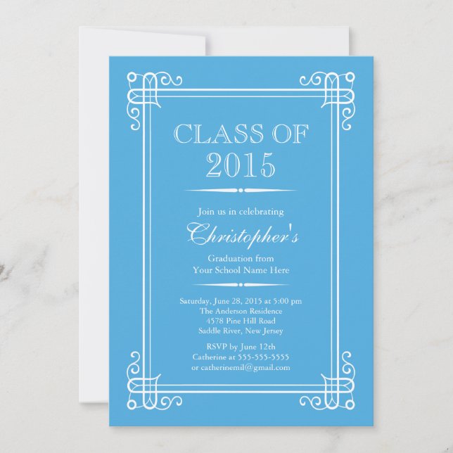 Invitación Clase Formal Elegante del Partido de Graduación 20 (Anverso)
