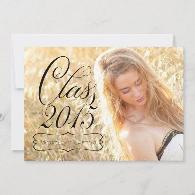 Invitación Clase fotográfica de chicas de graduación 2015 (Anverso)