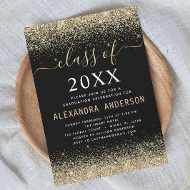 Invitación Clase Gold Black Graduation Party de 2024