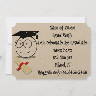 Invitación Clase Graduada Elegante Personalizar Nombre Destin