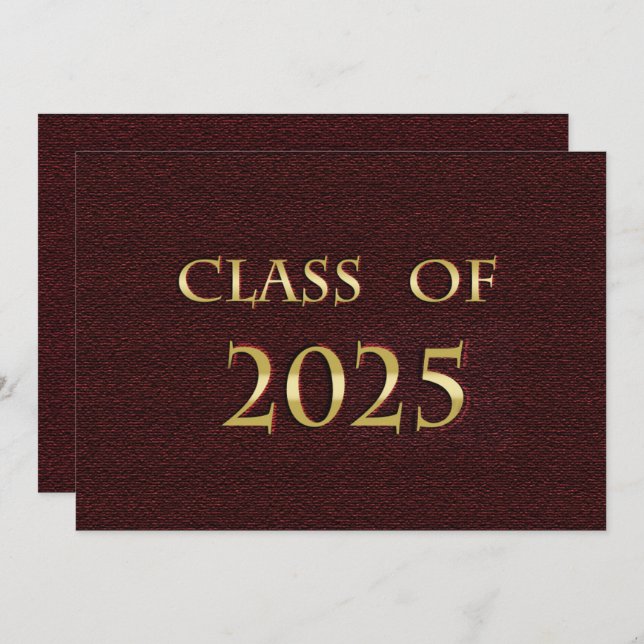 Invitación Clase Maroon y Gold del Partido de Graduación 2025 (Anverso / Reverso)