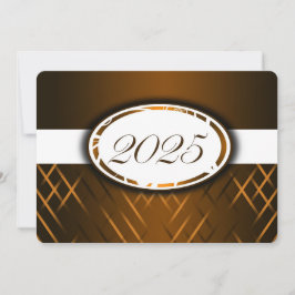 Invitación Clase marrón y blanca de 2025 Fiesta