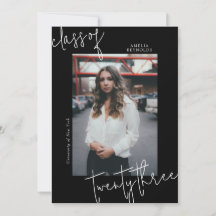 Clase minimalista en blanco y negro de graduación 