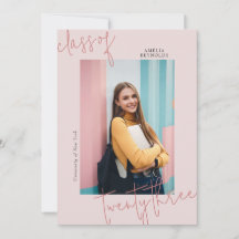 Clase Minimalista moderna rosa de graduación 2024