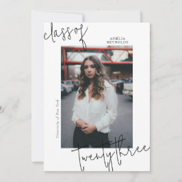 Invitación Clase minimalista Simple Moderna de Graduación 202