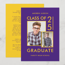 Invitación Clase Moderna De 25 Fotos Moradas 2 Apertura De Ca