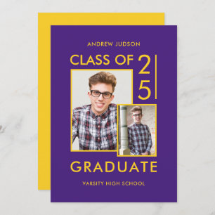 Invitación Clase Moderna De 25 Fotos Moradas 2 Apertura De Ca