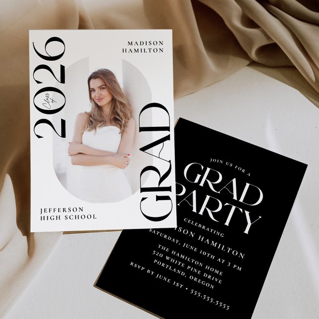 Invitación Clase moderna de la fiesta de graduación de fotogr (Subido por el creador)