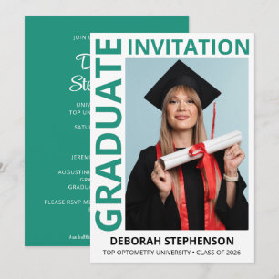 Invitación Clase moderna de TEAL 2026 Foto Fiesta de Graduaci