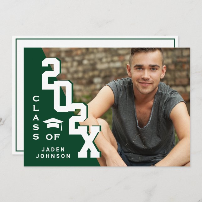 Invitación Clase moderna del Partido de Graduación de FOTO Gr (Anverso / Reverso)