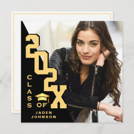 Invitación Clase moderna del Partido de Graduación de FOTO Gr