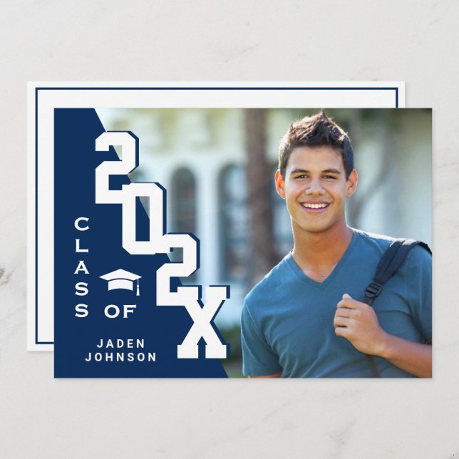 Invitación Clase moderna del Partido de Graduación de FOTO Gr (Anverso / Reverso)