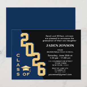 Invitación Clase moderna del Partido de Graduación de la Mari