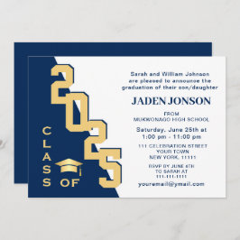 Invitación Clase moderna del Partido Graduación Azul Grad 202