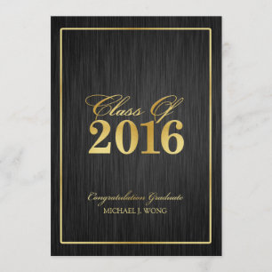 Invitación Clase moderna elegante del oro de la graduación