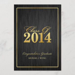 Invitación Clase moderna elegante del oro de la graduación