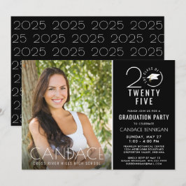Invitación Clase Moderna Tipografía de Año Foto Grad Cap