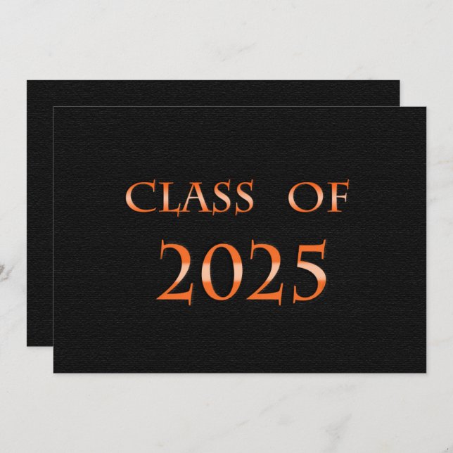 Invitación Clase naranja y negra del Partido de Graduación 20 (Anverso / Reverso)