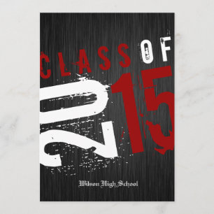 Invitación Clase negra, blanca y roja artística de 2015