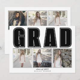 Invitación Clase negra moderna de la graduación GRAD 2024