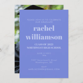 Invitación Clase Periwinkle de la fiesta de graduación fotogr