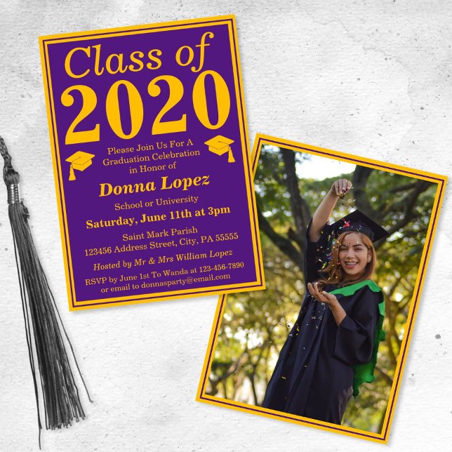 Invitación Clase Purple Gold de la Graduación 2023 Foto (Subido por el creador)