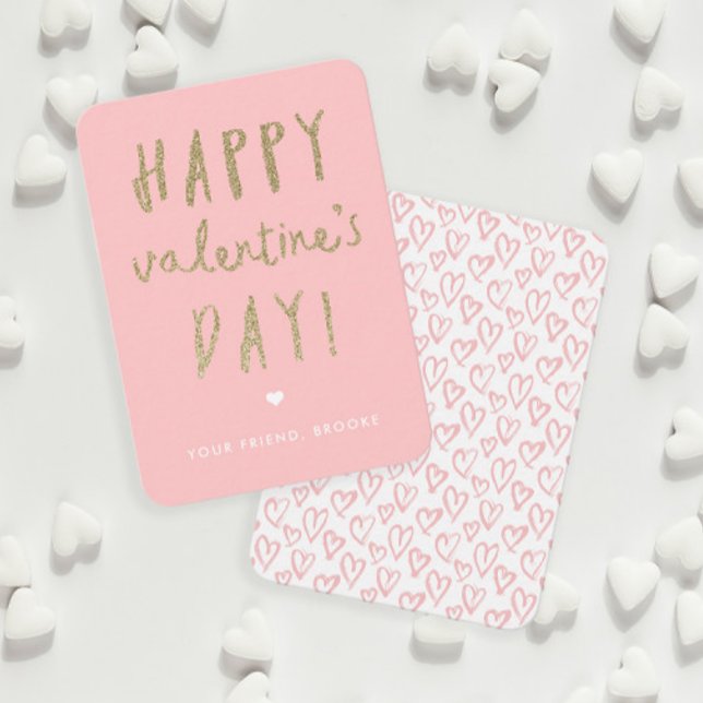 Invitación Clase Purpurina de oro Feliz Día de San Valentín (Subido por el creador)