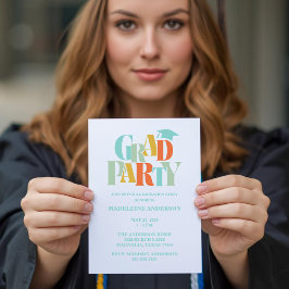 Invitación Clase Retró de Graduación Felicitaciones