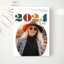 Clase Retro Oval moderna de 2024 Graduación fotogr