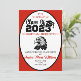 Invitación Clase roja y negra de graduación 2023