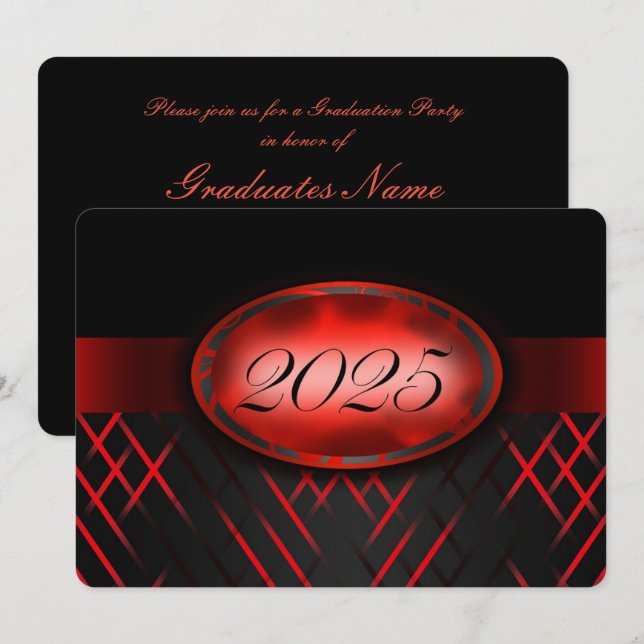 Invitación Clase roja y negra del Fiesta 2025 (Anverso / Reverso)