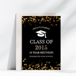 Invitación Clase secundaria Reunion Black Gold