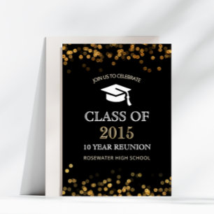 Invitación Clase secundaria Reunion Black Gold