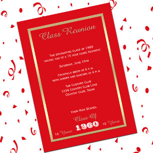 Invitación Clase secundaria Reunión negrita rojo