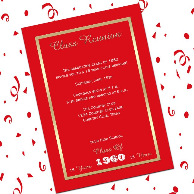Invitación Clase secundaria Reunión negrita rojo (Subido por el creador)