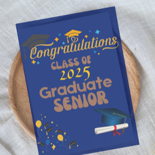 Invitación Clase superior azul de graduación en 2025