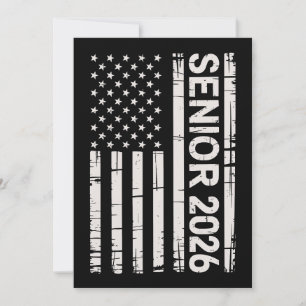 Invitación Clase Superior De 2026 Bandera Patriótica Estadoun
