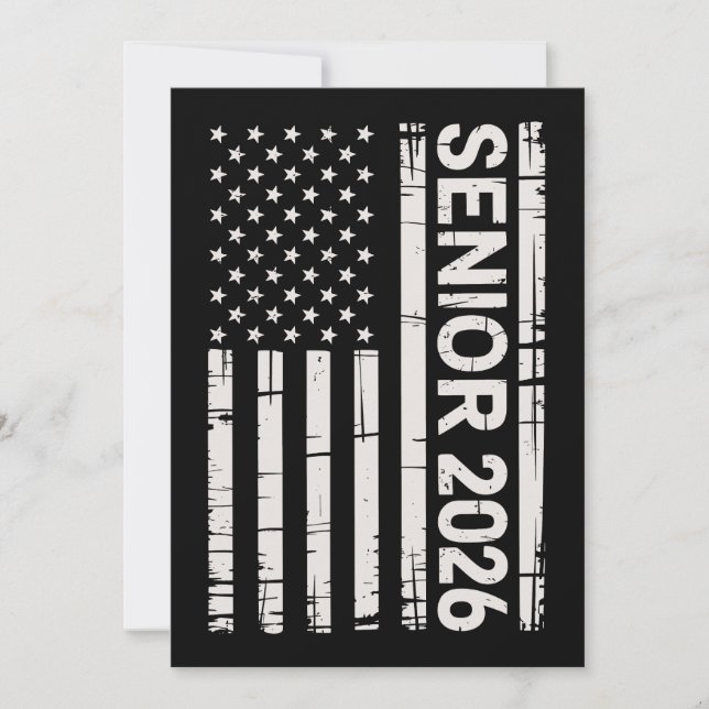 Invitación Clase Superior De 2026 Bandera Patriótica Estadoun (Anverso)