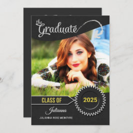 Invitación Clase temática Chalkboard de graduación 2025