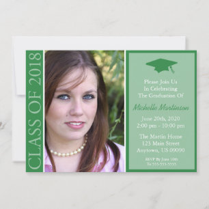 Invitación Clase Tradicional De Graduación 2018 (Verde)