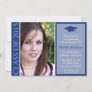 Invitación Clase Tradicional De Graduación De 2015 (Azul Mari