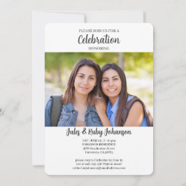 Invitación Clase Twin Graduation de 2022 Film Theme Photo Inv