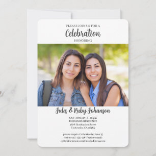 Invitación Clase Twin Graduation de 2022 Film Theme Photo Inv