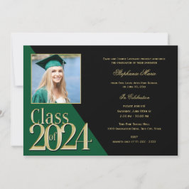 Invitación Clase verde y dorada de multifotografía 2024