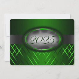 Invitación Clase Verde y Plata de 2025 Fiesta